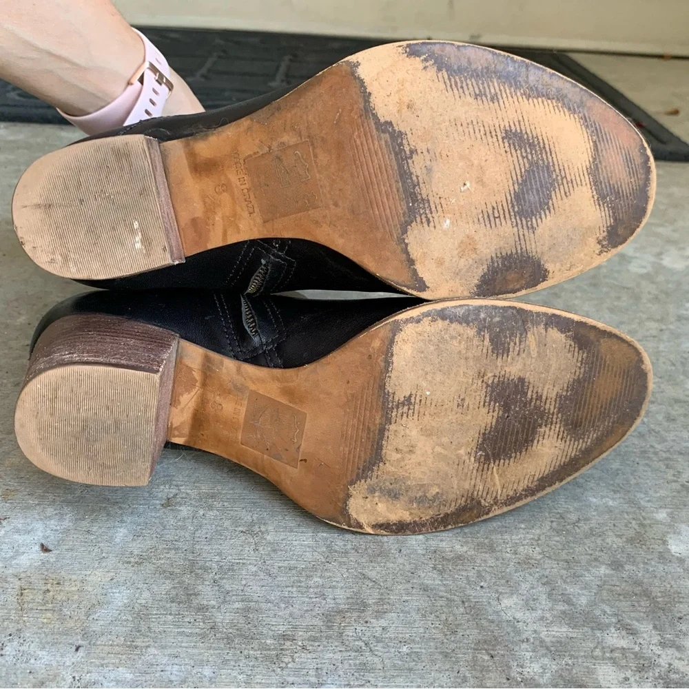 Madewell Black Leather Ankle Boots 8